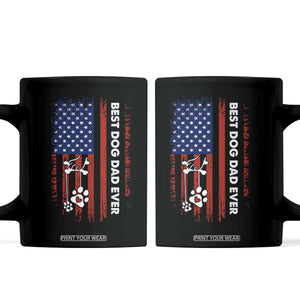 Best Dog Dad Ever Coffee Mug Fathers Day Gift From Dog USA Flag Puppy Lover Paw
