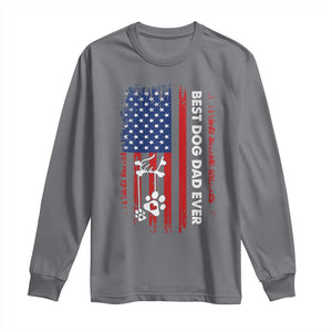 Best Dog Dad Ever Long Sleeve Shirt Fathers Day Gift From Dog USA Flag Puppy Lover Paw