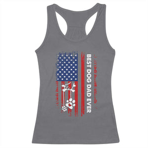 Best Dog Dad Ever Racerback Tank Top Fathers Day Gift From Dog USA Flag Puppy Lover Paw