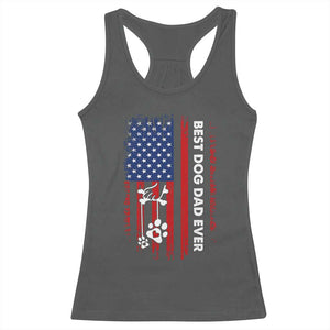 Best Dog Dad Ever Racerback Tank Top Fathers Day Gift From Dog USA Flag Puppy Lover Paw
