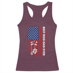 Best Dog Dad Ever Racerback Tank Top Fathers Day Gift From Dog USA Flag Puppy Lover Paw