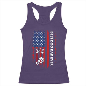 Best Dog Dad Ever Racerback Tank Top Fathers Day Gift From Dog USA Flag Puppy Lover Paw