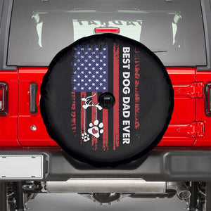 Best Dog Dad Ever Spare Tire Cover Fathers Day Gift From Dog USA Flag Puppy Lover Paw
