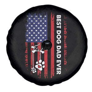 Best Dog Dad Ever Spare Tire Cover Fathers Day Gift From Dog USA Flag Puppy Lover Paw