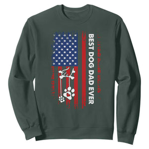 Best Dog Dad Ever Sweatshirt Fathers Day Gift From Dog USA Flag Puppy Lover Paw