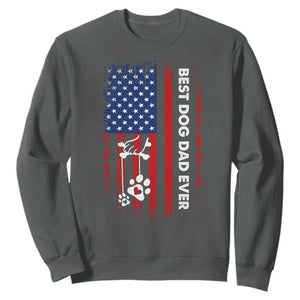 Best Dog Dad Ever Sweatshirt Fathers Day Gift From Dog USA Flag Puppy Lover Paw