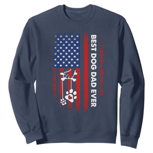 Best Dog Dad Ever Sweatshirt Fathers Day Gift From Dog USA Flag Puppy Lover Paw