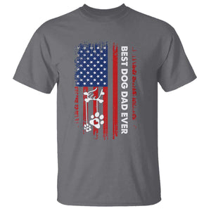 Best Dog Dad Ever T Shirt Fathers Day Gift From Dog USA Flag Puppy Lover Paw