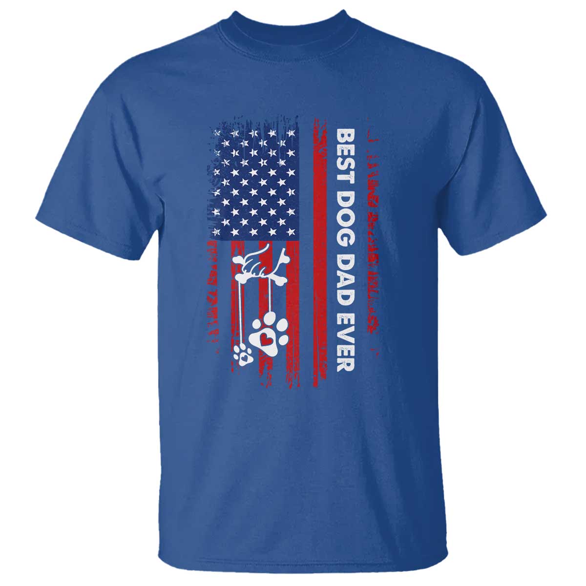 Best Dog Dad Ever T Shirt Fathers Day Gift From Dog USA Flag Puppy Lover Paw