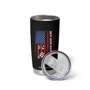 Best Dog Dad Ever Tumbler Cup Fathers Day Gift From Dog USA Flag Puppy Lover Paw