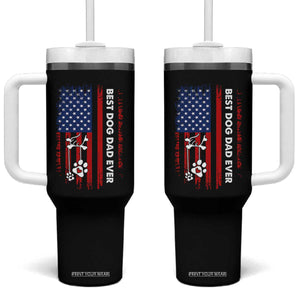 Best Dog Dad Ever Tumbler With Handle Fathers Day Gift From Dog USA Flag Puppy Lover Paw