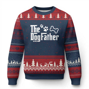 Dog Dad Ugly Christmas Sweater The Dogfather Fathers Day Gift For Dog Lovers
