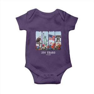 250 Years American 1776 2026 Baby Onesie 250th 4th July Independence Day Eagle Statue of Liberty Flag