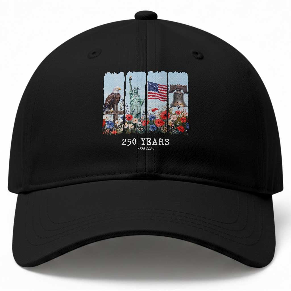 250 Years American 1776 2026 Baseball Cap 250th 4th July Independence Day Eagle Statue of Liberty Flag