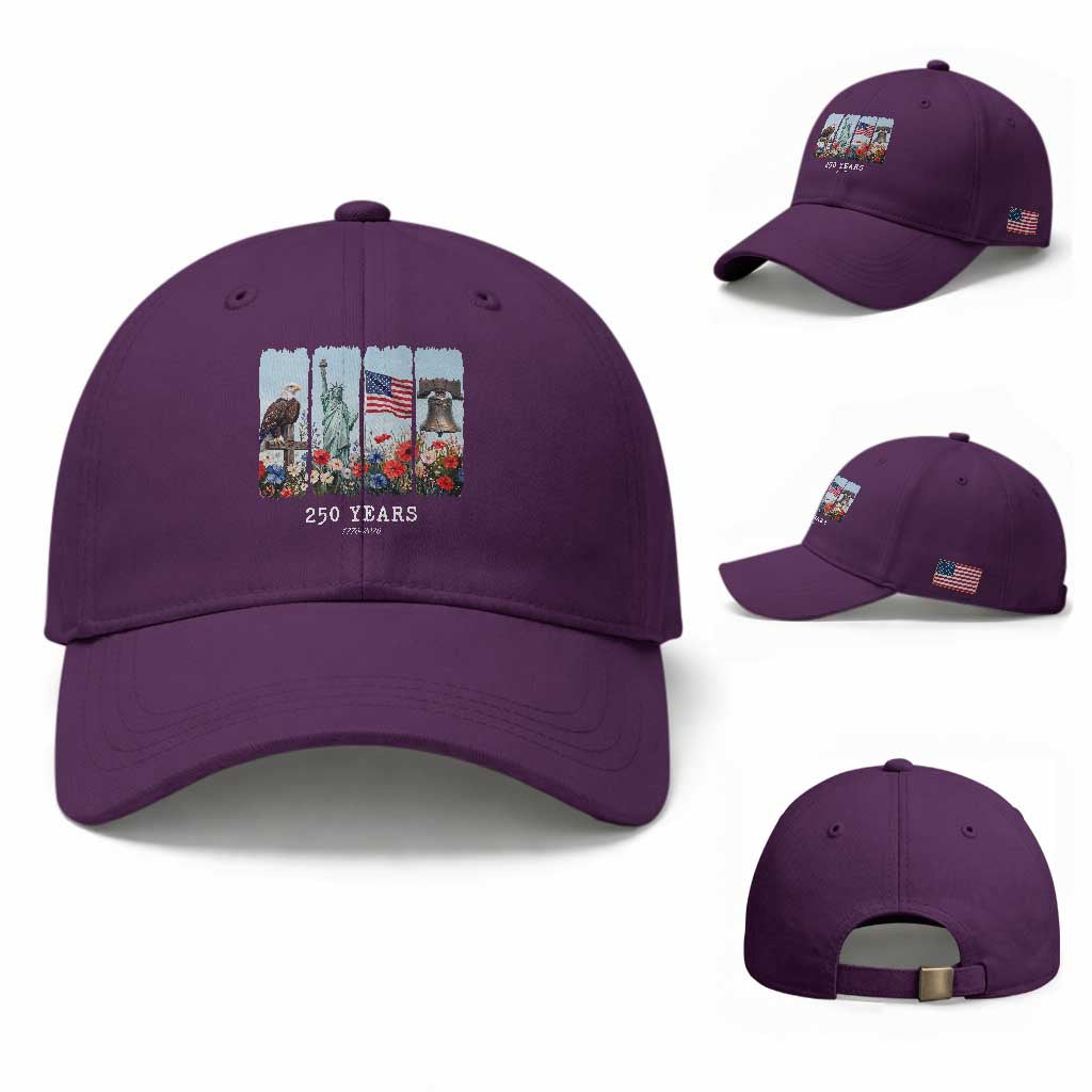 250 Years American 1776 2026 Baseball Cap 250th 4th July Independence Day Eagle Statue of Liberty Flag