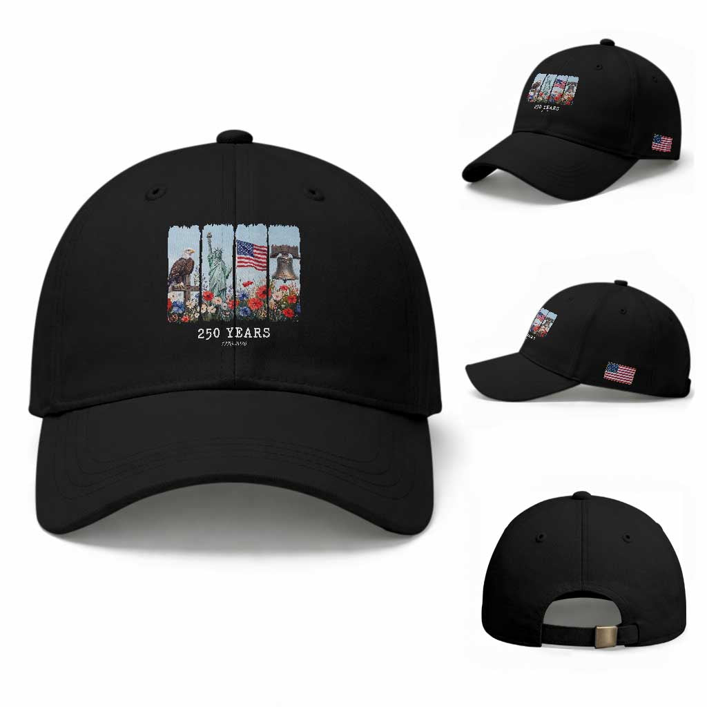 250 Years American 1776 2026 Baseball Cap 250th 4th July Independence Day Eagle Statue of Liberty Flag