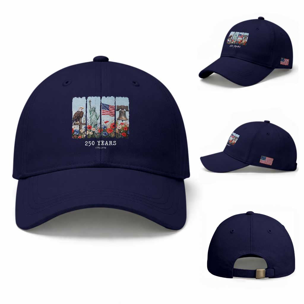 250 Years American 1776 2026 Baseball Cap 250th 4th July Independence Day Eagle Statue of Liberty Flag