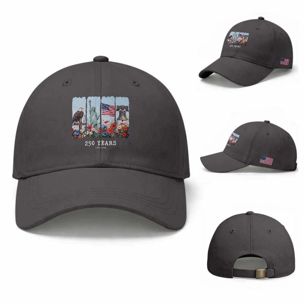 250 Years American 1776 2026 Baseball Cap 250th 4th July Independence Day Eagle Statue of Liberty Flag