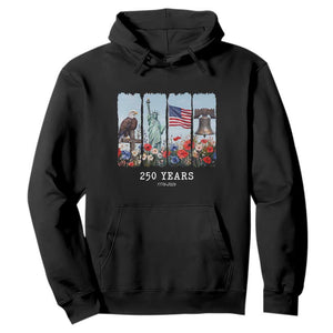 250 Years American 1776 2026 Hoodie 250th 4th July Independence Day Eagle Statue of Liberty Flag