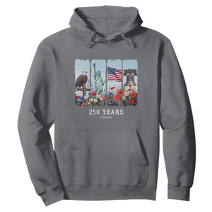 250 Years American 1776 2026 Hoodie 250th 4th July Independence Day Eagle Statue of Liberty Flag