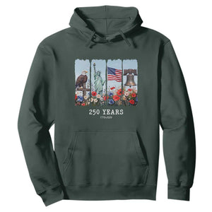 250 Years American 1776 2026 Hoodie 250th 4th July Independence Day Eagle Statue of Liberty Flag
