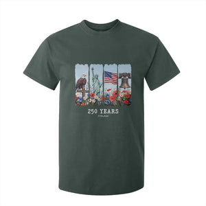 250 Years American 1776 2026 T Shirt For Kid 250th 4th July Independence Day Eagle Statue of Liberty Flag