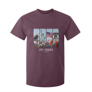 250 Years American 1776 2026 T Shirt For Kid 250th 4th July Independence Day Eagle Statue of Liberty Flag
