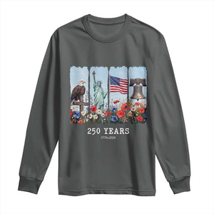 250 Years American 1776 2026 Long Sleeve Shirt 250th 4th July Independence Day Eagle Statue of Liberty Flag