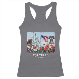 250 Years American 1776 2026 Racerback Tank Top 250th 4th July Independence Day Eagle Statue of Liberty Flag