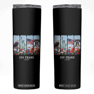 250 Years American 1776 2026 Skinny Tumbler 250th 4th July Independence Day Eagle Statue of Liberty Flag