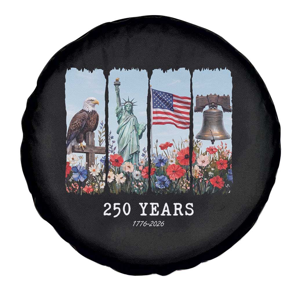250 Years American 1776 2026 Spare Tire Cover 250th 4th July Independence Day Eagle Statue of Liberty Flag