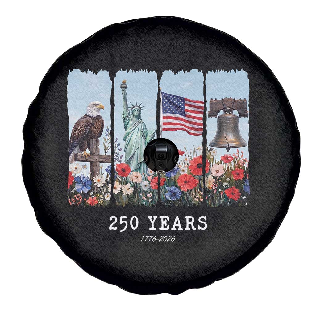 250 Years American 1776 2026 Spare Tire Cover 250th 4th July Independence Day Eagle Statue of Liberty Flag