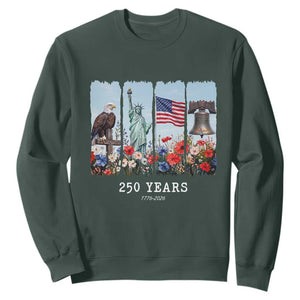 250 Years American 1776 2026 Sweatshirt 250th 4th July Independence Day Eagle Statue of Liberty Flag
