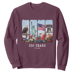 250 Years American 1776 2026 Sweatshirt 250th 4th July Independence Day Eagle Statue of Liberty Flag