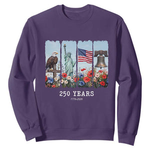 250 Years American 1776 2026 Sweatshirt 250th 4th July Independence Day Eagle Statue of Liberty Flag
