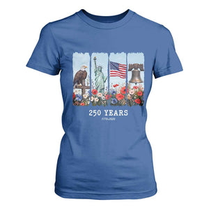 250 Years American 1776 2026 T Shirt For Women 250th 4th July Independence Day Eagle Statue of Liberty Flag