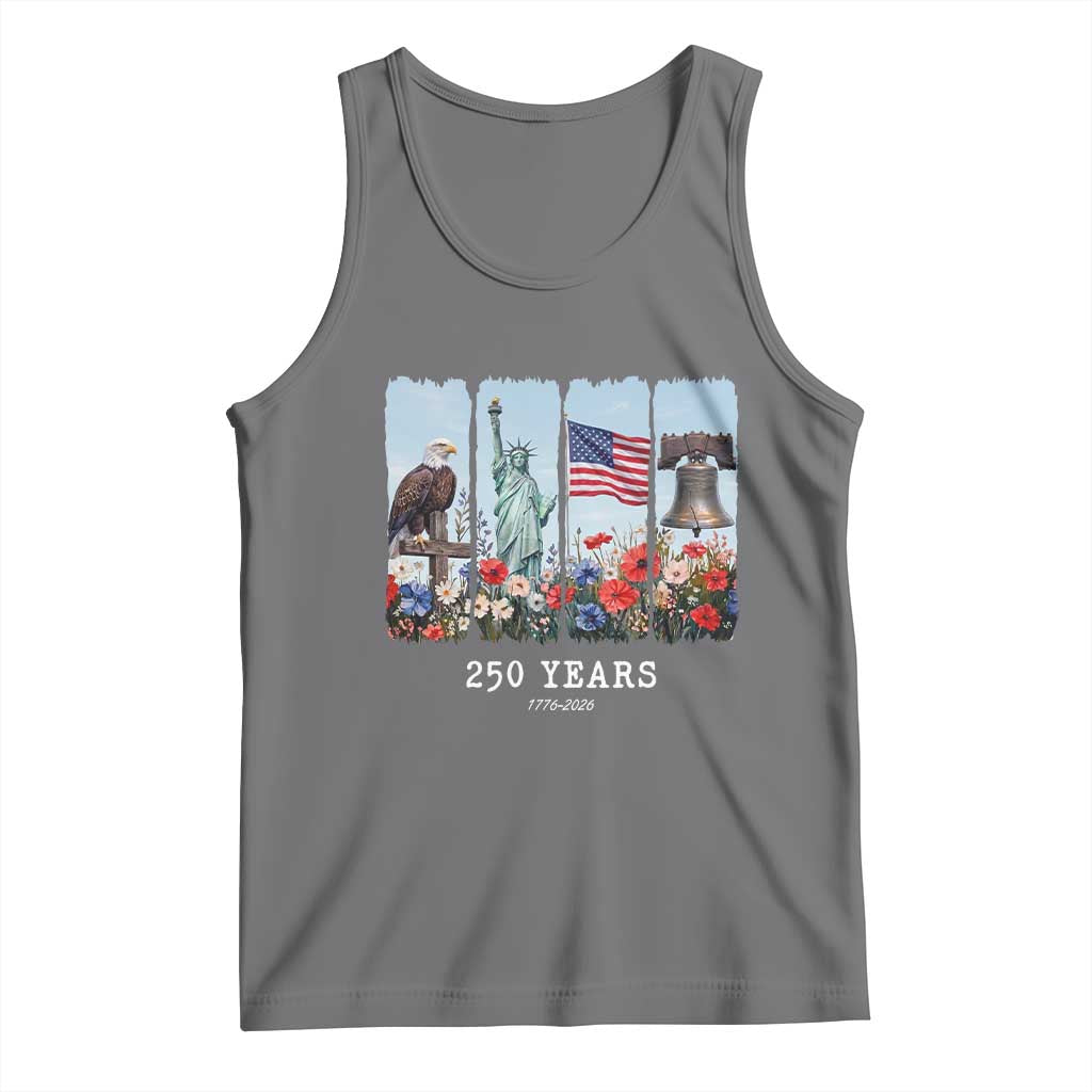 250 Years American 1776 2026 Tank Top 250th 4th July Independence Day Eagle Statue of Liberty Flag
