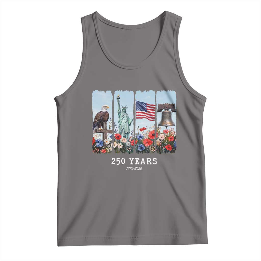 250 Years American 1776 2026 Tank Top 250th 4th July Independence Day Eagle Statue of Liberty Flag