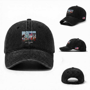 250 Years American 1776 2026 Washed Cotton Baseball Cap 250th 4th July Independence Day Eagle Statue of Liberty Flag