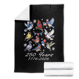 USA 250th Anniversary Bird Throw Blanket Patriotic American Birds Independence Day Birdwatchers Birders