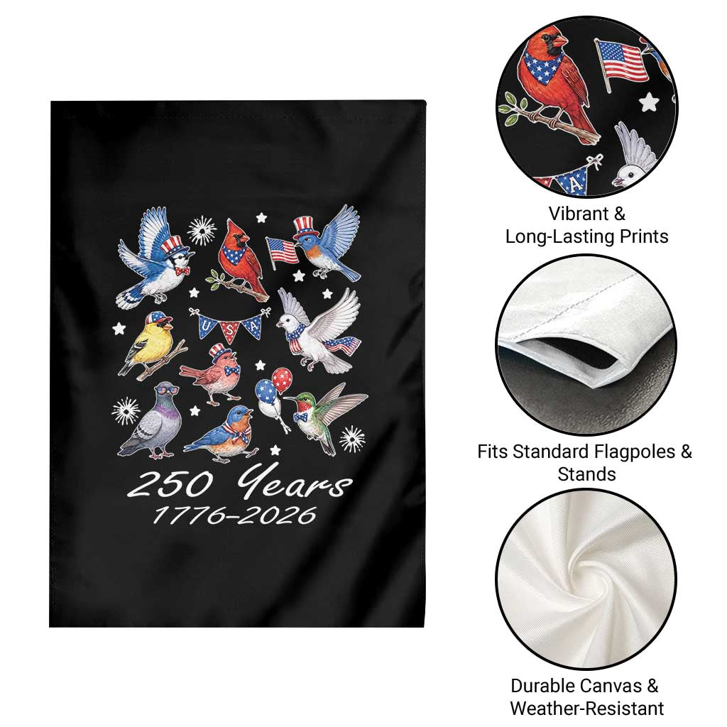 USA 250th Anniversary Bird Garden Flag Patriotic American Birds Independence Day Birdwatchers Birders