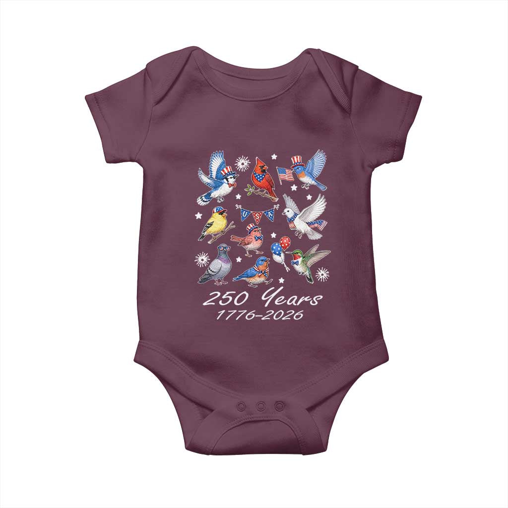 USA 250th Anniversary Bird Baby Onesie Patriotic American Birds Independence Day Birdwatchers Birders