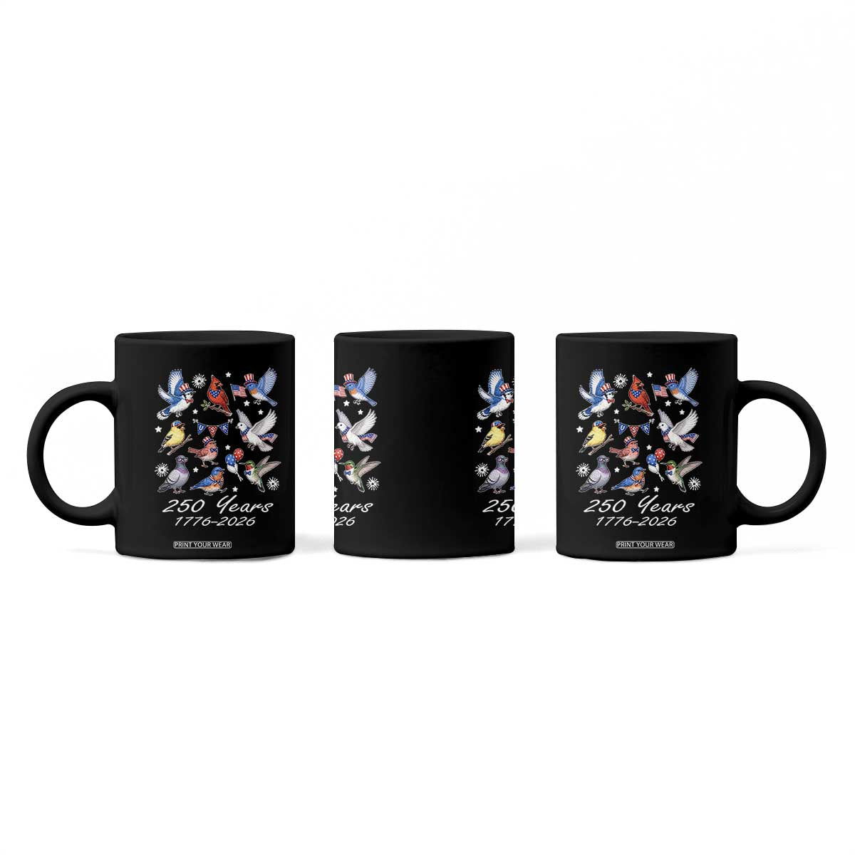 USA 250th Anniversary Bird Coffee Mug Patriotic American Birds Independence Day Birdwatchers Birders