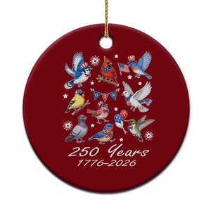 USA 250th Anniversary Bird Ceramic Ornament Patriotic American Birds Independence Day Birdwatchers Birders