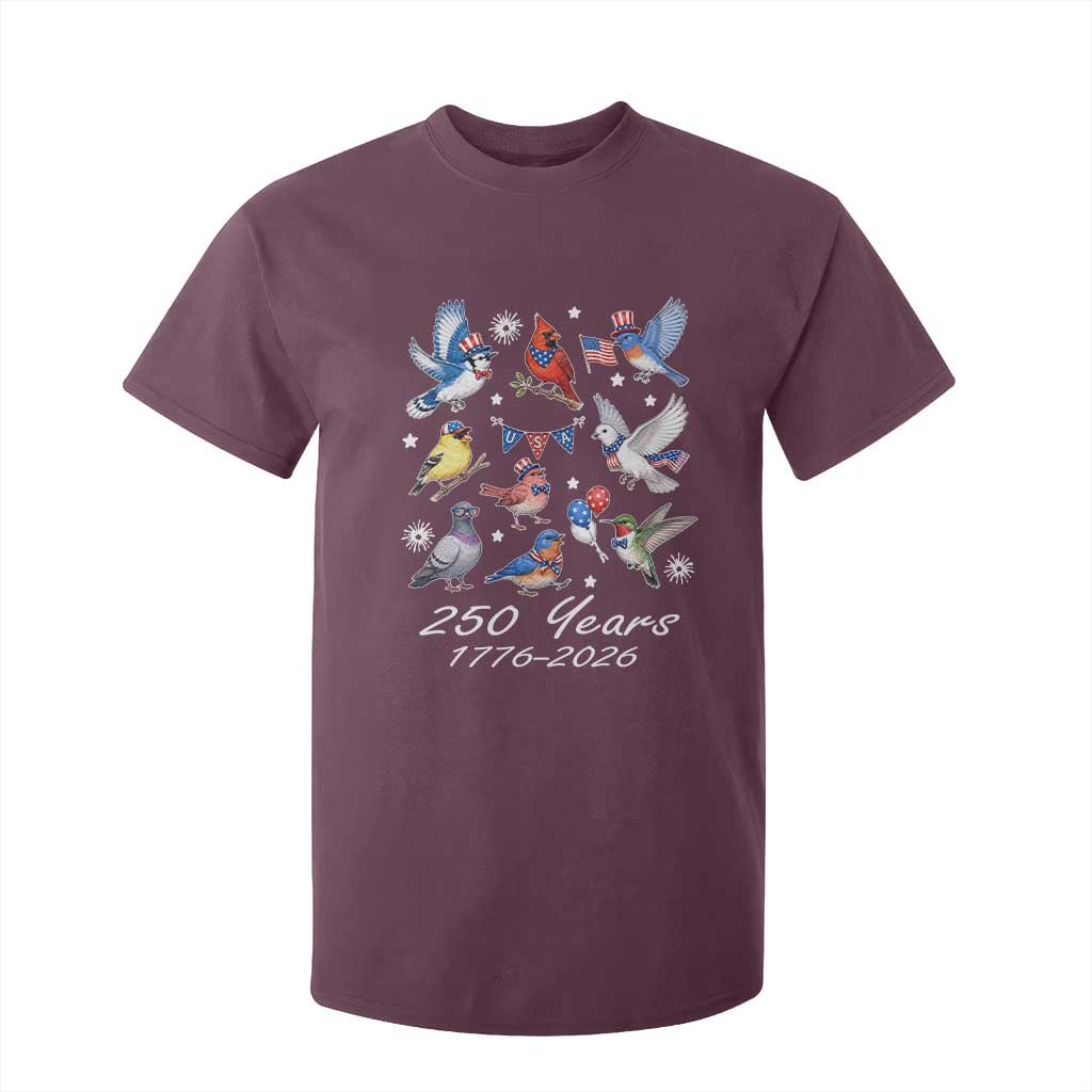 USA 250th Anniversary Bird T Shirt For Kid Patriotic American Birds Independence Day Birdwatchers Birders