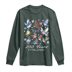 USA 250th Anniversary Bird Long Sleeve Shirt Patriotic American Birds Independence Day Birdwatchers Birders