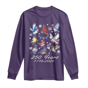 USA 250th Anniversary Bird Long Sleeve Shirt Patriotic American Birds Independence Day Birdwatchers Birders