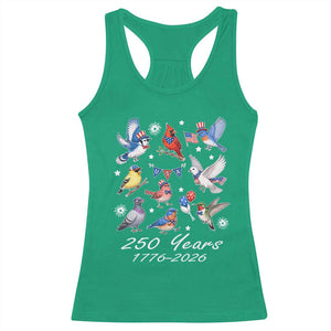 USA 250th Anniversary Bird Racerback Tank Top Patriotic American Birds Independence Day Birdwatchers Birders