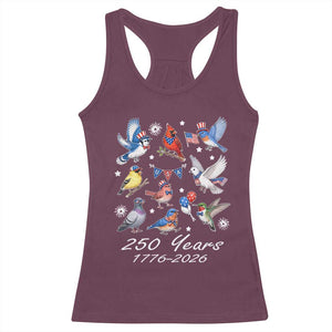 USA 250th Anniversary Bird Racerback Tank Top Patriotic American Birds Independence Day Birdwatchers Birders