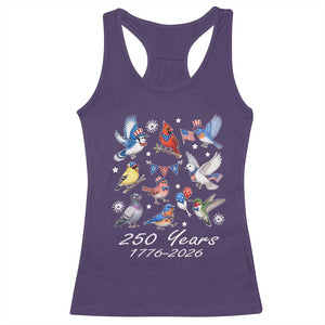 USA 250th Anniversary Bird Racerback Tank Top Patriotic American Birds Independence Day Birdwatchers Birders